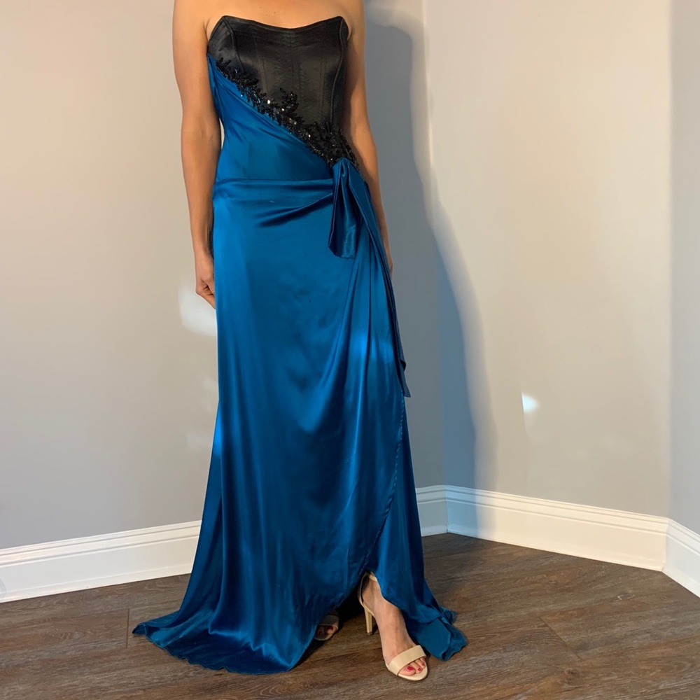 Black and Blue Couture Gown
